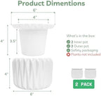 6 Inch African Violet Pots Self Watering, 2 Pack, Ceramic Pot with Water Reservoir and Fill Lines, 4 Inch Opening, Indoor Flower Planter, Holds 3 Weeks of Water - Image 3
