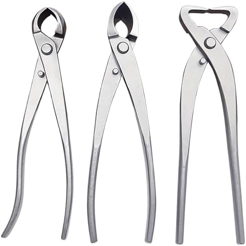 3 Pcs Bonsai Pruning Kit, Includes Carbon Steel Cutters: 8.3 in, Spherical, Oblique, and Branch Cutter Set, Tools for Gardening & Bonsai Modeling by Unknown