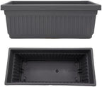 The HC Companies 30 Inch Venetian Rectangular Window Planter Box - Lightweight Plastic Indoor Outdoor Plant Pot with Drainage for Windowsill, Herbs, Flowers, Warm Gray (Pack of 5) - Image 4