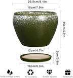 Ceramicfor 8 Inch Plant Pot - Ceramic Planter with Drainage, Dark Green - Image 3
