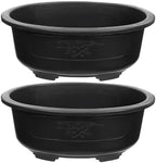 DOITOOL 2 Pcs Large Bonsai Pots 15 Inch Plastic Oval Training Planter with Drainage Holes Deep Tree Bowl for Succulent Nursery by DOITOOL