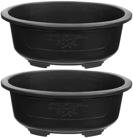 DOITOOL 2 Pcs Large Bonsai Pots 15 Inch Plastic Oval Training Planter with Drainage Holes Deep Tree Bowl for Succulent Nursery by DOITOOL