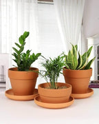 vensovo 9 Inch Terracotta Plant Saucer Pots Tray - 4 Pcs Round Planter Saucers for Indoor & Outdoor Plants, Large Clay Trays Perfect for 8 Inch 8.5 Inch 9 Inch Flower Pot - Image 5