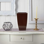 Nearly Natural 13in. Tapered Square Metal Planter - Image 3