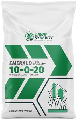 10-0-20 Emerald Lawn Fertilizer 18lbs - Slow-Release Nitrogen, Iron, & Micronutrients - Dark Green Lawn for Tall Fescue, St. Augustine, Zoysia, Centipede by LawnSynergy