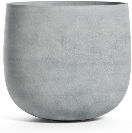 Mondo Round Indoor/Outdoor Planter, 10x9in Concrete Stone by Cosapots