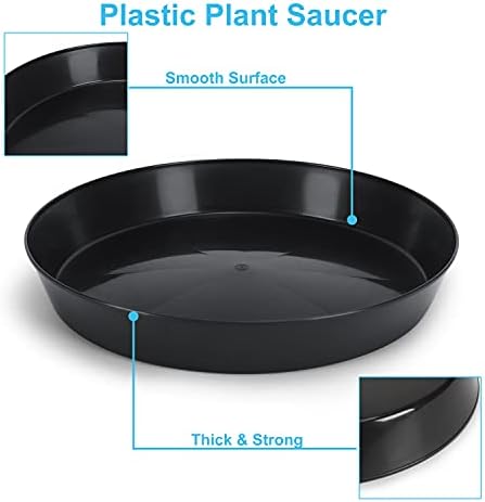 7 Inch (5.5 Inch Base), Black, Case of 10, Plant Saucer - Image 4
