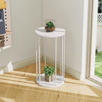 Plant Stand Indoor,small plant stool,Flower Pot Corner stand holder,Mid Century Heavy Duty Metal Tall Home Decor,Modern Round End Table,Small Rustic Display Stand for Living Room,Bedroom (White,3 Packs) - Image 3