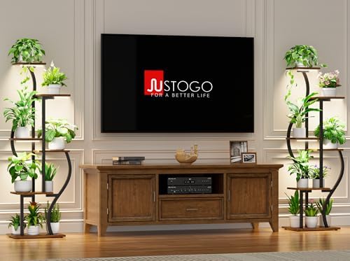 JUSTOGO Plant Stand Indoor with Grow Lights, 6 Tiered Corner Plant Shelf - Image 6