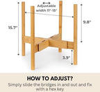 Fox & Fern Large Adjustable Plant Stand Indoor, Bamboo Stand, 11 - 15 Inch - Image 6