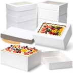 20 Pack 14x10x6 Inches Quarter Sheet Cake Boxes with 20 Cake Boards by DOYIDE