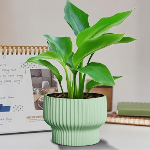 OXART Ceramic Pots for Plants, 9.4+8+6 Inch Plant Pots Indoor, Durable Planters for Indoor Plants with Drainage Hole, Round Flower pots for Home Garden Patio Office, Green - Image 7
