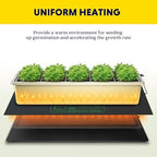 iPower 2-Pack Seedling Heat Mat Upgraded Technology Waterproof Durable Germination Station Warm Hydroponic Pad for Indoor Home Gardening Seed Starter, 48" x 20", Black - Image 5