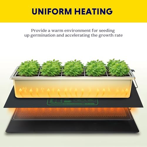 iPower 2-Pack Seedling Heat Mat Upgraded Technology Waterproof Durable Germination Station Warm Hydroponic Pad for Indoor Home Gardening Seed Starter, 48" x 20", Black - Image 5