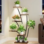 Plant Stand Indoor with Grow Lights - Corner Plant Shelf Indoor Lighted by EVAWOO
