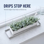 204 Stainless Steel Drip Tray for Plants, Long Narrow Metal Catch Pan - Image 3