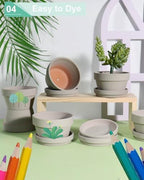 vensovo 5.7 Inch Grey Terracotta Succulent Pots with Saucers, 6 Pack - Image 4