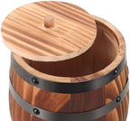 Wood Wine Barrel Vase, Rustic Barrel Planter for Wedding Reception Table Decoration Home Indoor Outdoor Garden Kitchen Party (8 X 6.5 Inch) - Image 3