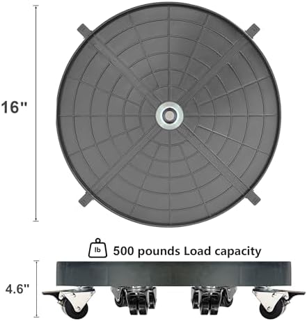 2 PACK 16 Inch Heavy Duty Plant Caddy With 360° Lockable Wheels,500 Lbs Capacity,Outdoor Indoor Rolling Plant Stand With Casters,Black Large Plant Dolly Potted Planter Cart For Big Flower Plant Pots - Image 4