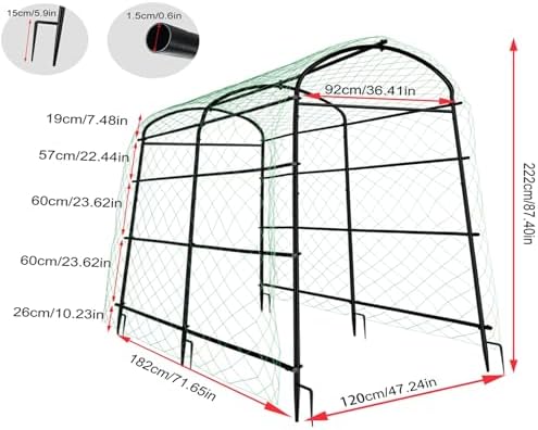 unho 87inch Garden Trellis Arch: for Climbing Plants with Net Metal - Image 2