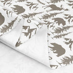 Deer Upholstery Fabric, Christmas Elk Antlers Fabric By The Yard, Bear - Image 6