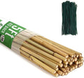 SWANGSA 40 Pack Bamboo Stakes for Plant 5 Feet(57.5inch), Bamboo Sticks Plant Support Garden Stakes Poles with 200pcs Twist Ties for Tomatoes, Beans, Potted Plants, Indoor and Outdoor Climbing Plants by SWANGSA