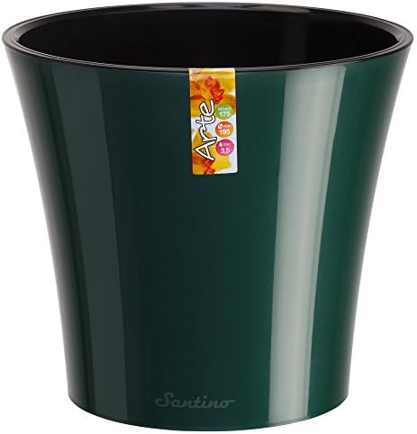 Santino, Self Watering Planters Arte 7.7 Inch Green/Black, Indoor Flower Pots for All House Plants, Flowers, Herbs, Succulents, Set of 3 - Image 7