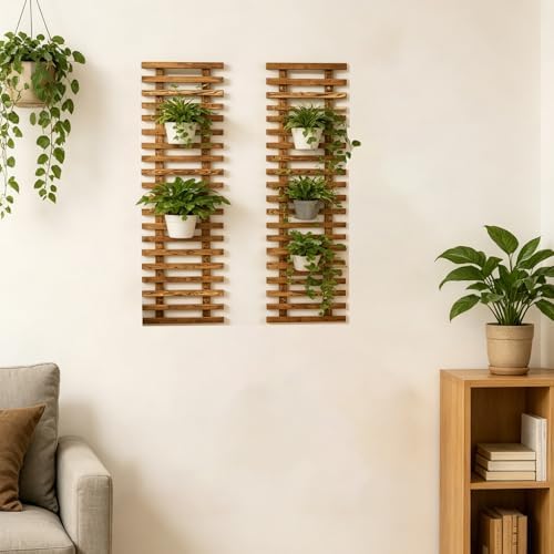 Pack of 2 Vertical Wooden Wall Planter Trellis for Climbing Plants, 35.43" - Image 4