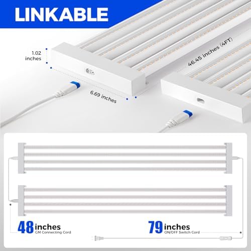 Barrina TX-L84 4FT LED Grow Light, 336W (4 x 84W), 4 Panels Wider Coverage - Image 6