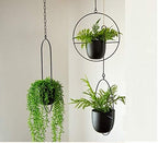 RISEON Boho Black Metal Plant Hanger,Metal Wall and Ceiling Hanging Planter, Modern Planter, Mid Century Flower Pot Plant Holder, Minimalist Planter for Indoor Outdoor Home Decor - Image 7