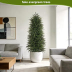 6 ft Artificial Topiary Cedar Trees Set of 2 for Outdoor - Image 5