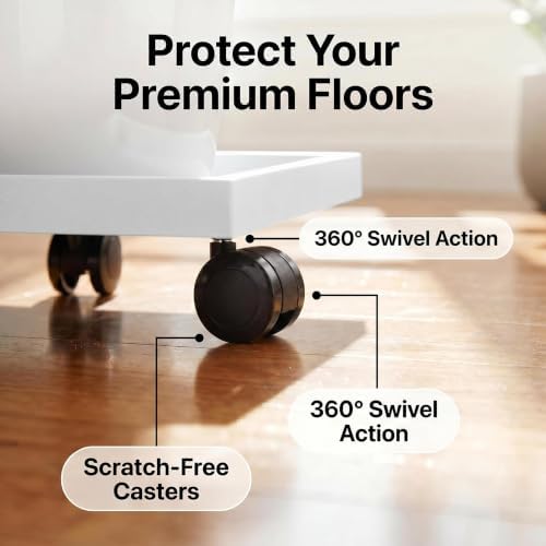 15.3 Inch Square Rolling Plant Caddy Saucer with Wheels, Heavy Duty Wheeled Planter Stand for Potted Plant, Coaster Roller Base Tray with Casters, Flower Pot Dolly Holder for Indoor Outdoor - Image 4