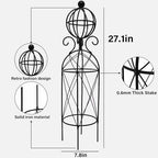 Metal Garden Obelisk Trellis for Climbing Plants - 27.1"x7.8" - Image 2