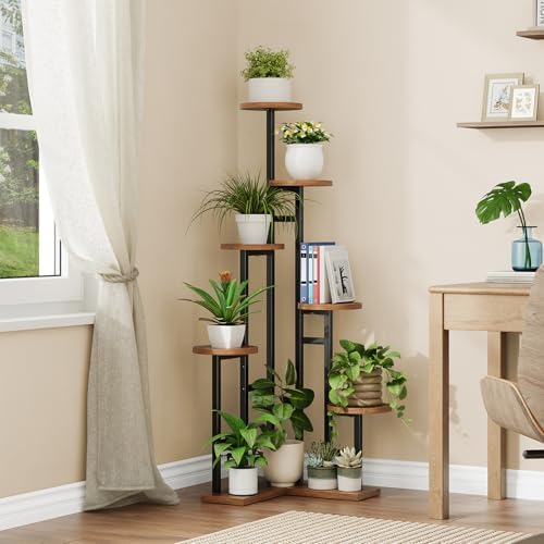 HOOBRO Corner Plant Stand Indoor, 7-Tier Plant Shelf for Indoor Plants - Image 4