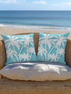 Tropical Palm Tree 16x16 Waterproof Outdoor Throw Pillow with Insert, Vintage Aqua Exotic Botanical Plants Patio Decorative Cushion for Outdoor Furniture, Balcony Porch Garden Chair Pillow, 1 Pack - Image 6