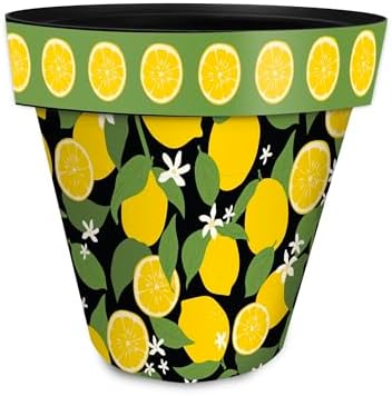 Briarwood Lane Everyday Planter 14" x 15" x 15" Lemons Large Planter by BriarwoodLane