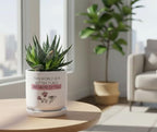 Dicksons Magnolia Garden 5.5-Inch This World is A Better Place Because of You Ceramic Planter with Drainage Hole and Saucer – Inspirational Mauve & White Indoor Flower Pot - Image 2