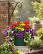 Plastic 11in Pots with Hangers Hunter Green Set of 5 - Image 3