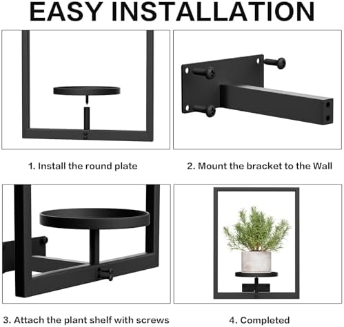 Ezprotekt Wall Planters for Indoor Plants, Wall Mounted Plant Holder, Hanging Plant Shelf, Metal Plant Stands Indoor for Living Room, Bedroom, Entryway- for Indoor Planter Wall Decor (3 Pack) - Image 4