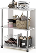 Furinno Jaya Simple Design 3-Tier Bookcase / Bookshelf / Display Rack with Stainless Steel Tubes, White Oak by Furinno-FitsYourSpaceFitsYourBudget