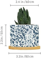 Leopard Dot Ceramic Planter Blue African Tribal Flower Pots for Indoor Plants with Drainage Holes and Saucers Pot for Pots Outdoor Indoor Plants - Image 2