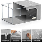 Sorbus Clothes Storage Bins, Clear Window & Handles (2 Pack, Gray) - Image 5