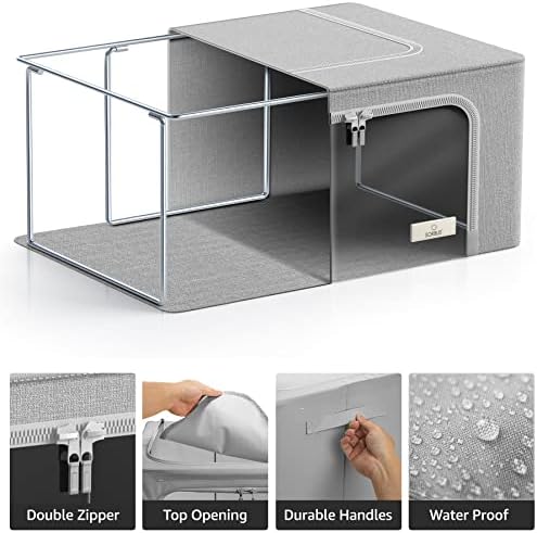 Sorbus Clothes Storage Bins, Clear Window & Handles (2 Pack, Gray) - Image 5