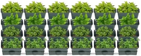 24 Pcs Hanging Planter, Vertical Garden Planter with Drainage Pipe Black by Unknown