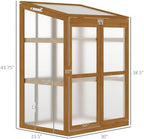 Outsunny Wooden Cold Frame Greenhouse 30" L x 24" W x 44" H Brown - Image 7