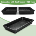 RooTrimmer 10 Pack 1020 Trays and 10 Pack 1020 Mesh Bootom Trays, 20'' x 10'', Heavy Duty Propagation Flats for Microgreens, Seed Starting, Soil Blocks, Hydroponics & Wheatgrass (10 Sets) - Image 4