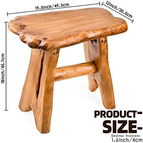 Wood Step Stool, Unique Design Live Edge Wood Stool, Freeform Natural Plant Stand for Garden, Yard, Living Room, Bedroom - Image 2