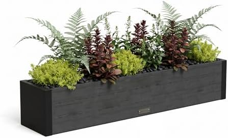 Mayne Vista 48in Rectangular Window Box Planter, Charcoal by Mayne