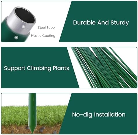 PROWORX 48 Inch 4 Ft Plant Support Garden Stakes for Outdoor Plants, 50 PCS - Image 6