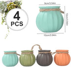 4Pcs/Set Hanging Window Planter, Ceramic Hanging Succulent Planter with Drainage Hole, Cute Succulent Pots, Plant Pots for Window, Fence, Indoor, Outdoor - Image 3